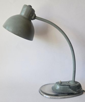 Industrial Bauhaus Desk Lamp with Glass Base by Marianne Brandt