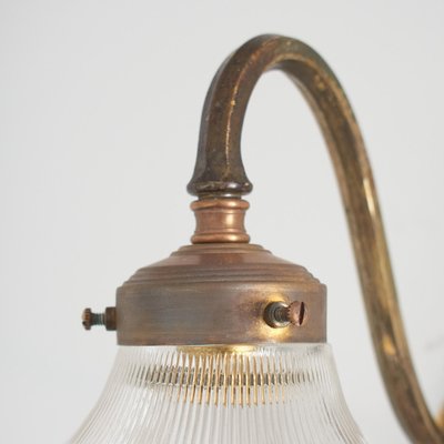 Vintage Reclaimed Glass Holophane Wall Light, 1950s for sale at Pamono