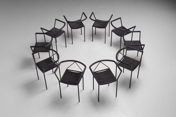 Armchairs by Maurizio Peregalli for Zeus, Italy, 1984, Set of 10