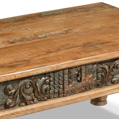 Indian Carved Takhat Coffee Table, 1940s for sale at Pamono