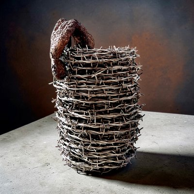 The Escape Sculpture, Late 20th Century, Barbed Wire and Bronze