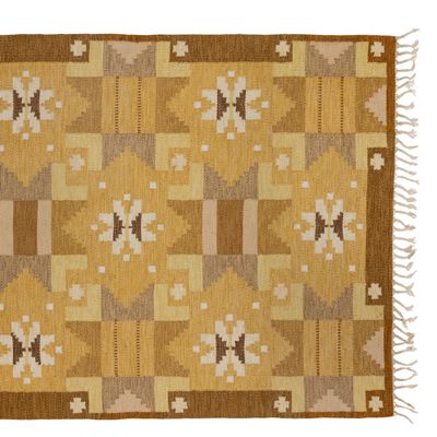 Schwedischer Mid Century Flachgewebe Teppich Von Ingegerd Silow