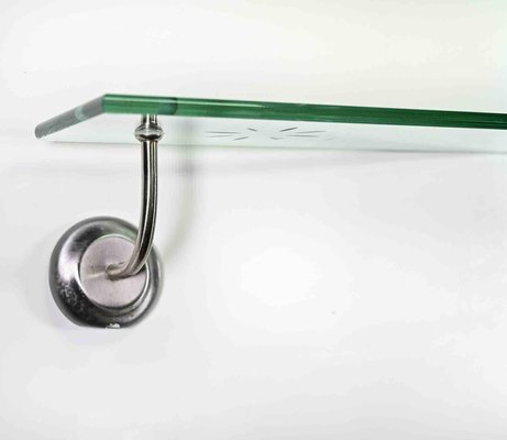 Vintage Decorated Glass Shelf, 1970s for sale at Pamono