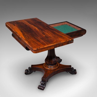 Antique English Early Victorian Fold-Over Games Table, 1840 for