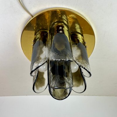 Paire De Plafonniers Muraux Cloisonnés Ajmera - Laiton Et Verre, Style Marine
