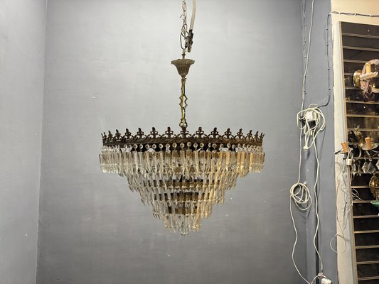 Lustre Oursin Sputnik Vintage - Laiton - Milieu Du Siècle - Style Italien