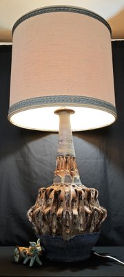 50/60er Lampe de Table Peinture Rétrécissement Rouge Bordeaux Mid