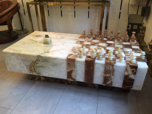 Vintage Onyx Chessboard Coffee Table For At Pamono Vintage Onyx Chessboard Coffee Table 1