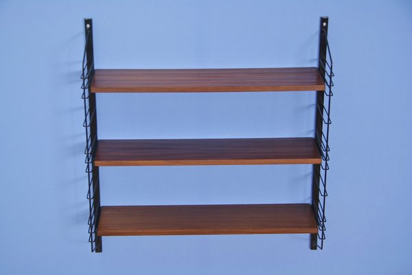 Étagère Murale Vintage En Teck, Style Scandinave Des Années 60, 4 Niveaux, Reconditionnée
