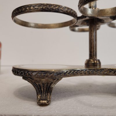 Ancien Serviteur Huile Et Vinaigre Cristal Saint Louis - Bouchon à Facettes