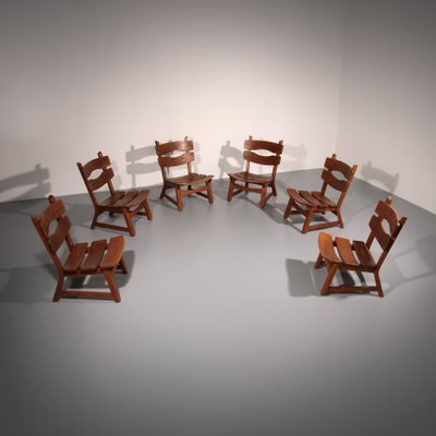 Lot De 6 Chaises De Salle à Manger En Bois Massif Et Assise Paille - Style Campagne