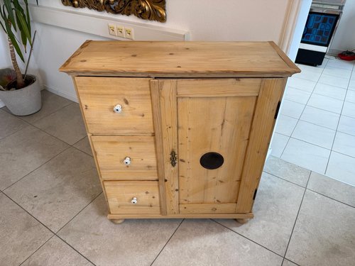 Armoire Buffet De Style Maison De Campagne En Bois Blanc, Avec Portes Et Tiroirs