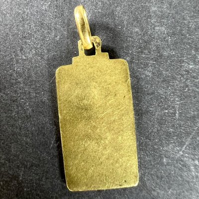 Pendentif Médaille Ancien Art Déco Plaqué Or – Breloque Rétro – Sans Marque