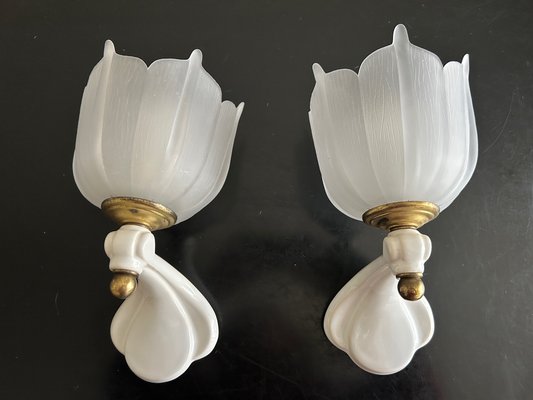 Paire D'appliques Murales Vintage Style Guariche, à Réélectrifier