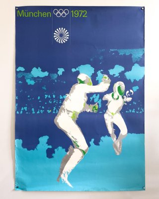 【超貴重】Otl Aicher / Deutsche Airbus ポスター Munich Olympics Fencing Poster by Otl Aicher, 1972 for sale at Pamono