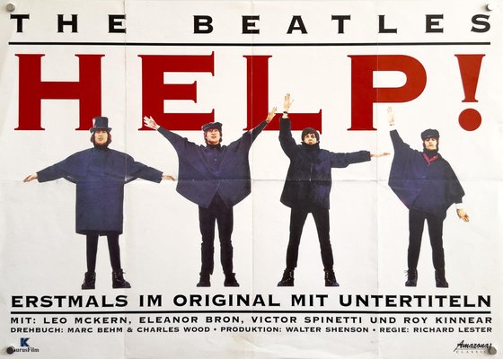 The Beatles Help! Original Music Poster, 1965 for sale at Pamono