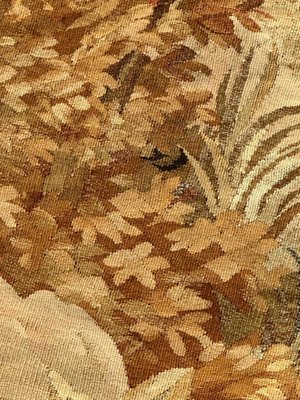 Ancienne TAPISSERIE Murale Décorative Fin XIXe Thème Animalier LION & sa LIONNE