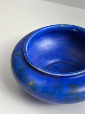Art Deco Chameleon Ware Bowl in Cobalt Blue from George Clews