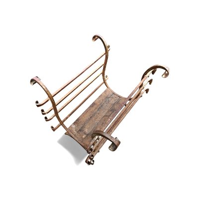 Ancien Porte-bûches En Laiton Massif – Manche Bois Et Pieds Griffes (14" X 21")