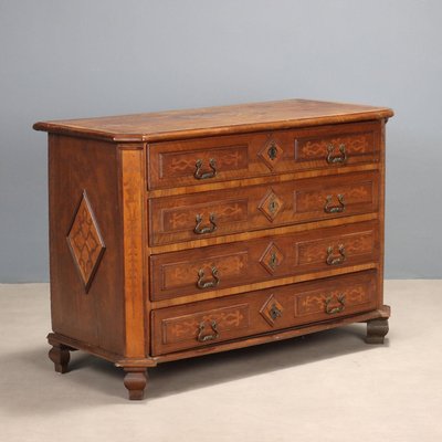 Commode 7 Tiroirs En Bois Style Classique Noyer Sombre - Meuble Rangement
