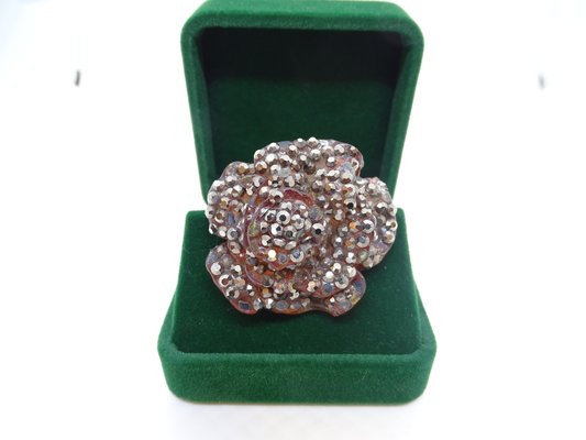 BAJIE Spilla 5Rosa Sacra Verde Rosa Gemma Foglia di Cristallo Spilla Rosa Fiore di Strass