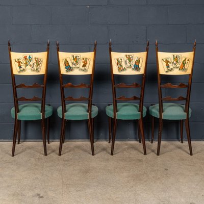 Italian Dining or Games Table and Chairs with Playing Cards Motif