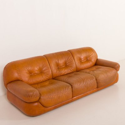 Leather Sapporo Sofa by Mario Marenco for Mobil Girgi, 1970s for