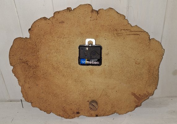 Horloge murale métal MDF bicolore blanc et marron ø 50 cm Mobili