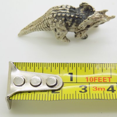 Support de Cravate Dinosaure Argent Véritable 925 Partie Dorée Sterling