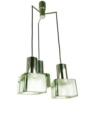 Suspension 24 Pearls en verre de Murano blanc et chrome | Vistosi