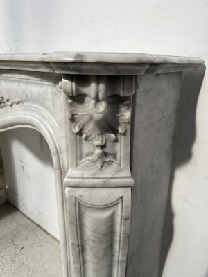 Cheminée De Style Louis XV En Marbre De Carrare Vers 1940