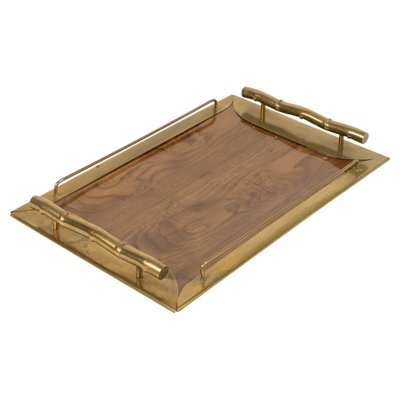Plateaux Acier Et Bois Vintage 70/80 – Lot De Deux Avec Anses
