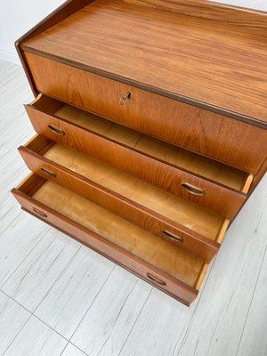 Commode en placage de teck et formica noir et blanc, années 1960