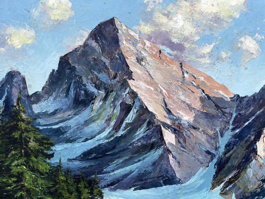 Anton Dembinski, Alpine Landscape, 20th Century, 1920s, Oil