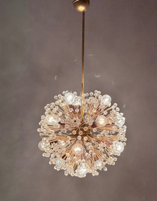 Lustre vintage en laiton Spoutnik conique oursin des années 1950 Style