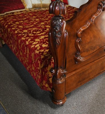 Victorian Mahogany Half Tester Bed with Canopy, 1840s for sale at