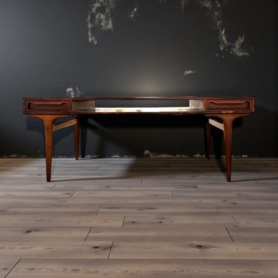 Vintage Danish Coffee Table with Drawers by Johannes Andersen for