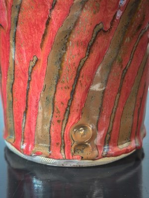 Vase en verre vintage fabriqué par Phoenician Glass, Malte, années 1980