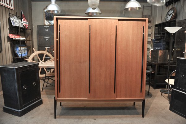 Oak Veneer Wardrobe With Sliding Doors 1950s For Sale At Pamono