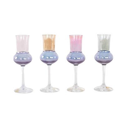 Italienische Vintage Gläser in Pastellfarben, 1970er, 4er Set bei Pamono kaufen