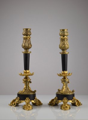 ANCIEN BOUGEOIR À main de la Marine en Bronze et Laiton (coupelle) XIXe