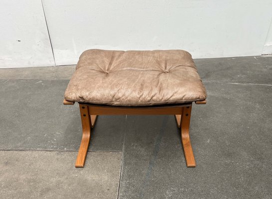 Mid-Century Modern Norwegian Siesta Ottoman in Leather by Ingmar