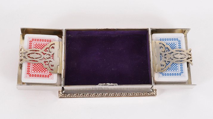 Coffret à bijoux en métal argenté, de forme... - Lot 388