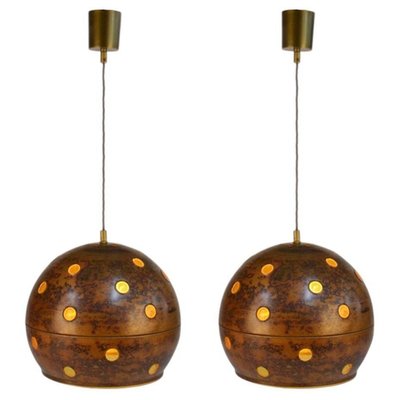 蘭1960年代 Nanny Still for RAAK ガラスと銅のアート照明 Raak Nanny Still Pendant Lamps, 1960 - Large Version – DERIVE