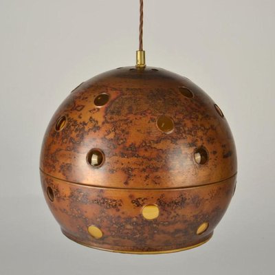 蘭1960年代 Nanny Still for RAAK ガラスと銅のアート照明 Double Hanging Lamp Copper Glass by Nanny Still for Raak Amsterdam