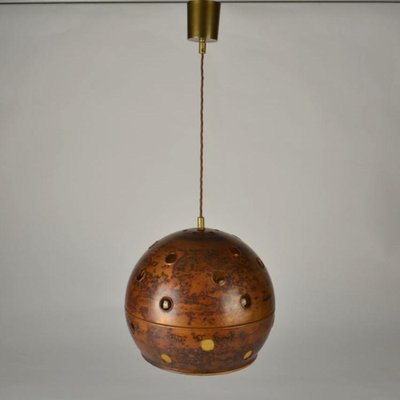Copper and Amber Glass Pendant Lamps by Nanny Still for Raak