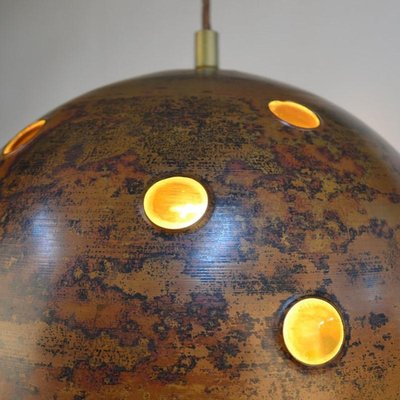 Copper and Amber Glass Pendant Lamps by Nanny Still for Raak