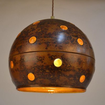 蘭1960年代 Nanny Still for RAAK ガラスと銅のアート照明 Double Hanging Lamp Copper Glass by Nanny Still for Raak Amsterdam