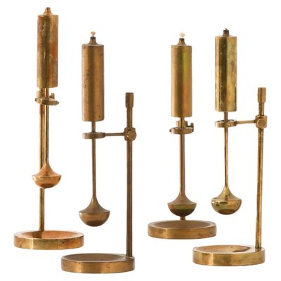 Paire De Lampes à Essence Laiton – XIXème Siècle – Mèches Réglables