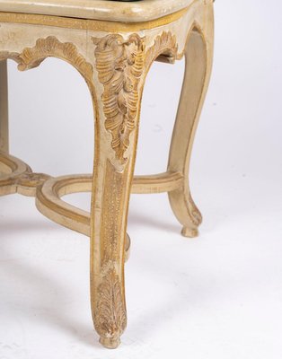 Suite De 4 Chaises De Style Louis XV En Bois Peint Et Galett